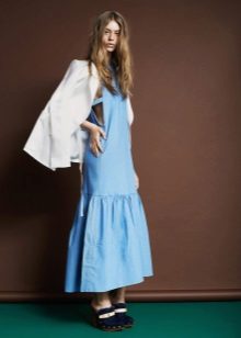 Jacket sa denim long dress