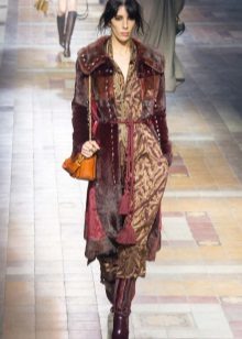 Coat to midi dress in the style of boho