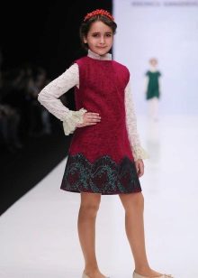 School dress for girls red