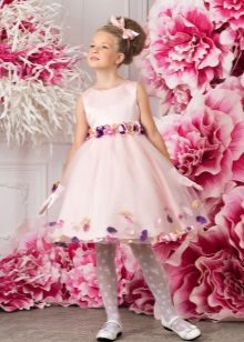 Pink short graduation dress to kindergarten