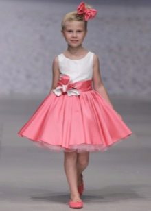 White and pink short prom dress to kindergarten