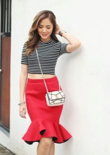 Skirt na may mga frills