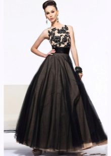 malambot na itim na organza skirt