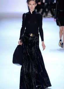Velvet Maxi Skirt para sa Winter