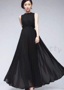 malambot na black chiffon skirt