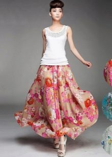 mahabang summer skirt-sun. mga pagpipilian sa kulay