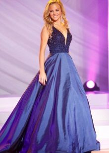 Váy dạ hội màu tím từ taffeta