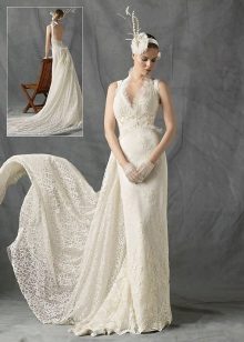váy cưới với tàu taffeta