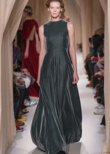 A-line velor dress sa sahig