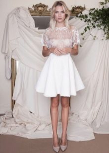 White midi skirt half sun for summer
