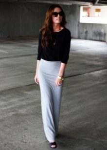 Straight grey long skirt