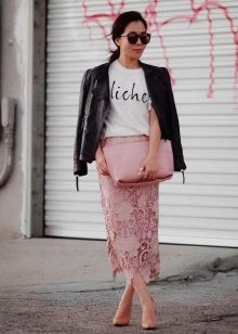 Pink tuwid puntas palda
