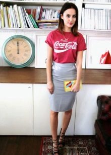 Gray leather skirt
