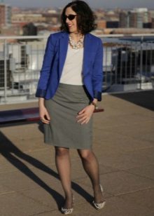 Grey cotton lapis skirt