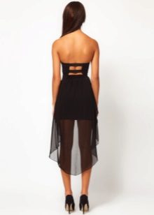 Cocktail dress na may tren