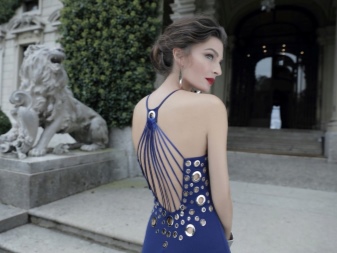 Dress with open back decorated straps