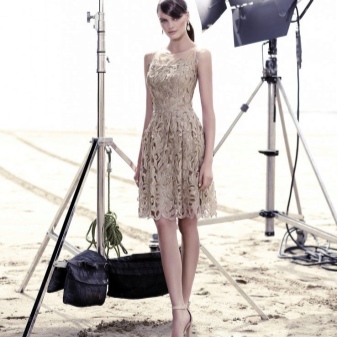 Flesh colored lace dress