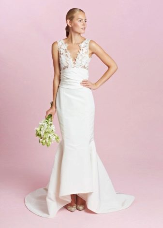 Váy cưới ren phía trên của Oscar de la Renta