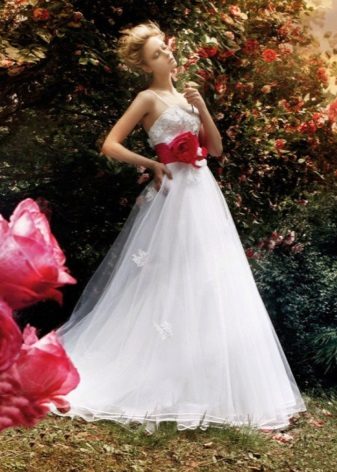 Wedding dress magnificent from the hip
