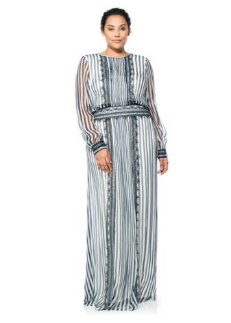 Evening dress from Tadashi Shoji striped