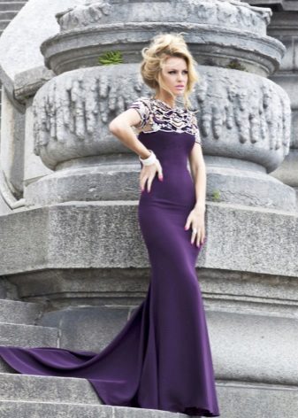 Purple evening dress mermaid