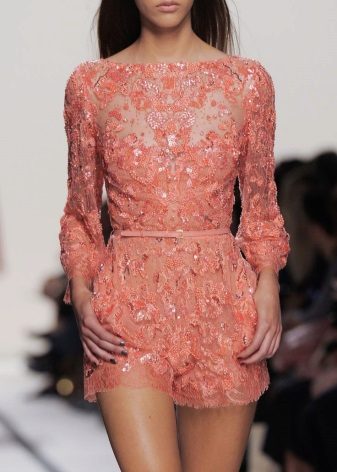 Short coral dress