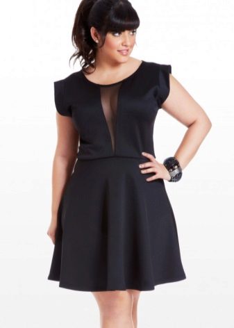 Black short silk dress for full girls