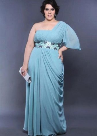 Gressky blue knit dress for a full girl