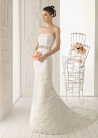 Long wedding dress case with silver belt