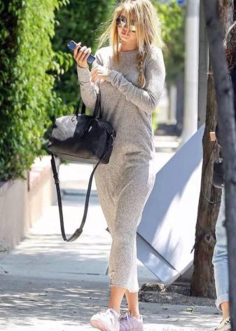 Gray knit dress