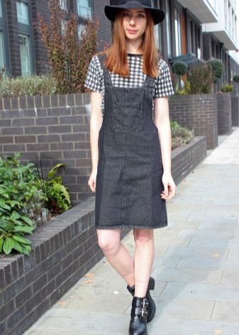 Dress-dress in combination with a t-shirt and a hat
