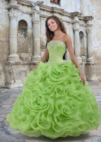 đầm salad của organza
