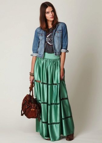 satin frill skirt