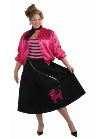 bright ensemble with a full skirt for obese women