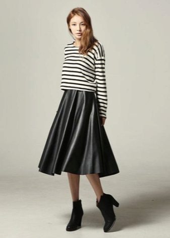 Leather skirt sun para sa skinny