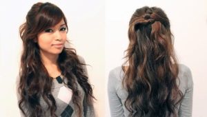 Magagandang hairstyles na may kalahating buhok