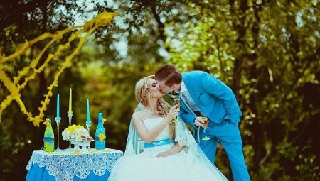 Váy cưới màu xanh - cho một hình ảnh khác thường