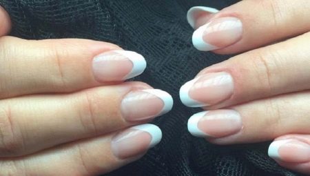 Pháp trên móng tay hình bầu dục: ý tưởng và lựa chọn thiết kế