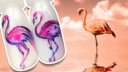 How to make a stylish manicure with flamingos?