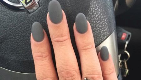 Matte grey manicure: naka-istilong at simple