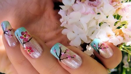 Sơn móng tay mùa xuân gel: hoa văn thời trang, màu sắc và mới lạ trong thiết kế