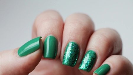 Sơn gel màu xanh lá cây: kết hợp có thể và các tùy chọn thiết kế