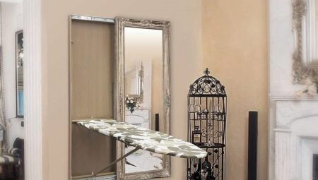 กระจกพร้อมที่รองรีด: คุณสมบัติกฎการเลือกและการติดตั้ง