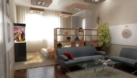 Lựa chọn thiết kế cho phòng ngủ phòng khách 18 mét vuông. m