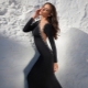 Evening dress with long sleeves to the floor