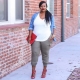 Fashionable pants length 7/8 for obese women
