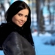Female sheepskin coat with a hood
