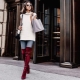 Suede boots stockings