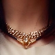 Rubber chain with gold inserts