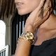 Women's gold watch with gold bracelet